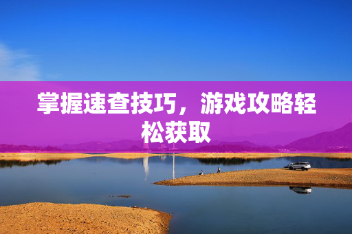 掌握速查技巧，游戏攻略轻松获取
