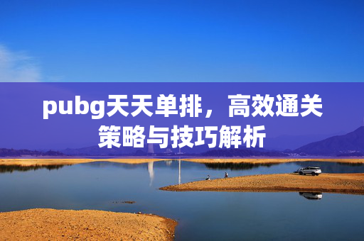 pubg天天单排，高效通关策略与技巧解析