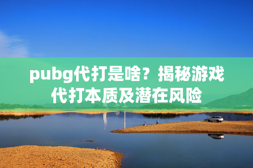 pubg代打是啥？揭秘游戏代打本质及潜在风险