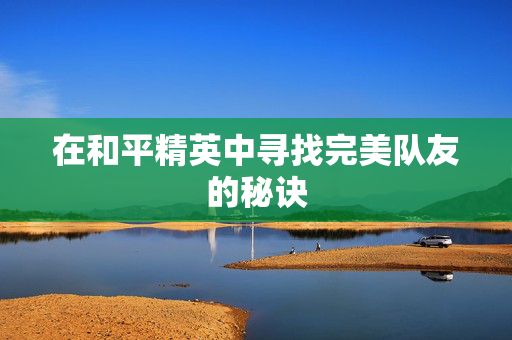 在和平精英中寻找完美队友的秘诀